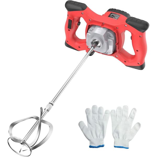 KIWDZFU 2100W Handheld Electric Concrete Mixer 6-Speed Mud Stirring Tool for Cement Mortar Paint Plaster Grout Thinset Fodder