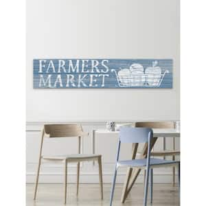 14 in. H x 70 in. W "Farmers Market II" by Marmont Hill Printed White Wood Wall Art
