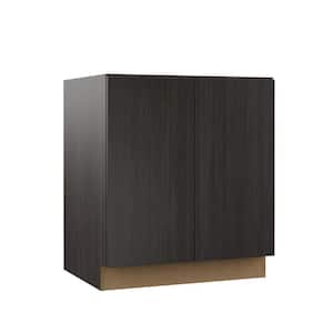 Designer Series Edgeley Assembled 30x34.5x21 in. Full Door Height Bathroom Vanity Base Cabinet in Thunder
