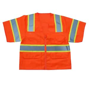 Large High Visibility Orange Safety Vest