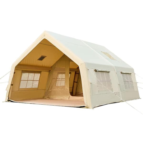 Glamping 16 ft. x 12 ft. Gray Inflatable Tent with Movie Screen