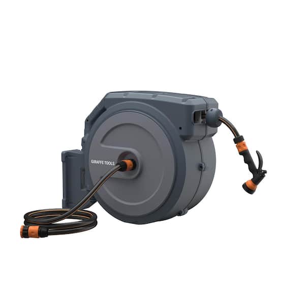 Reviews for Giraffe Tools Garden Retractable Hose Reel-1/2 in. to 155 ft.  Wall Mounted, Dark Grey