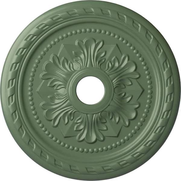 Ekena Millwork 1-5/8" x 23-5/8" x 23-5/8" Polyurethane Palmetto Ceiling, Hand-Painted Athenian Green