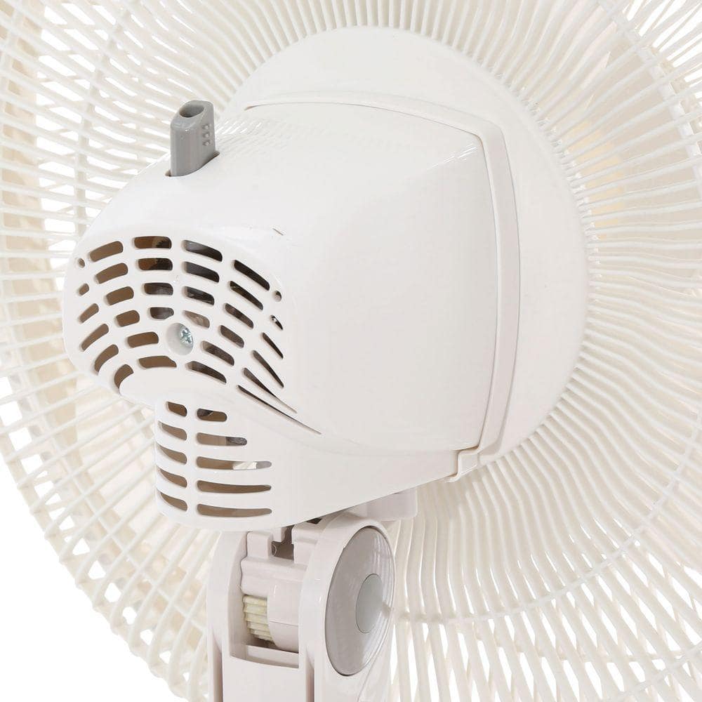 White Adjustable Height Oscillating Floor Fan with Remote Control