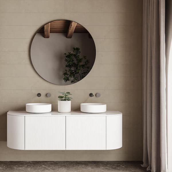 Concrete Cream 8 in x 48 in Matte Porcelain Floor and Wall Tile (12.8 sq. ft. /Case)