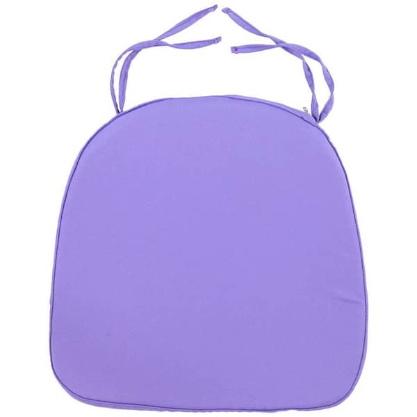 15 x 15 in. Memory Foam Chair Cushion with Ties Stay in Place Non Skid Design Removable Cover Machine Washable in Purple
