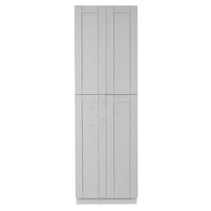 Anchester Assembled 30 in. x 84 in. x 27 in. Tall Pantry with 4 Doors in Light Gray