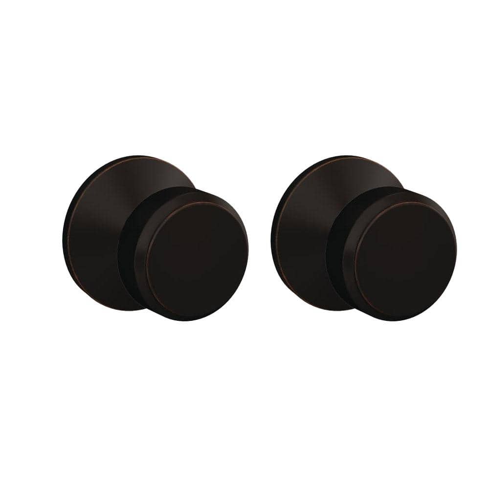 Schlage Custom Bowery Aged Bronze Dummy Door Knob with Kinsler Trim (2Pack) FC172 BWE 716 KIN