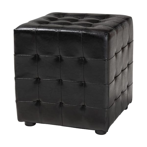 Baxton Studio Siskal Black Accent Ottoman (Set of 2)