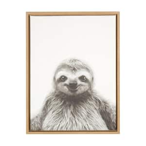 24 in. x 18 in. "Sloth" by Tai Prints Framed Canvas Wall Art