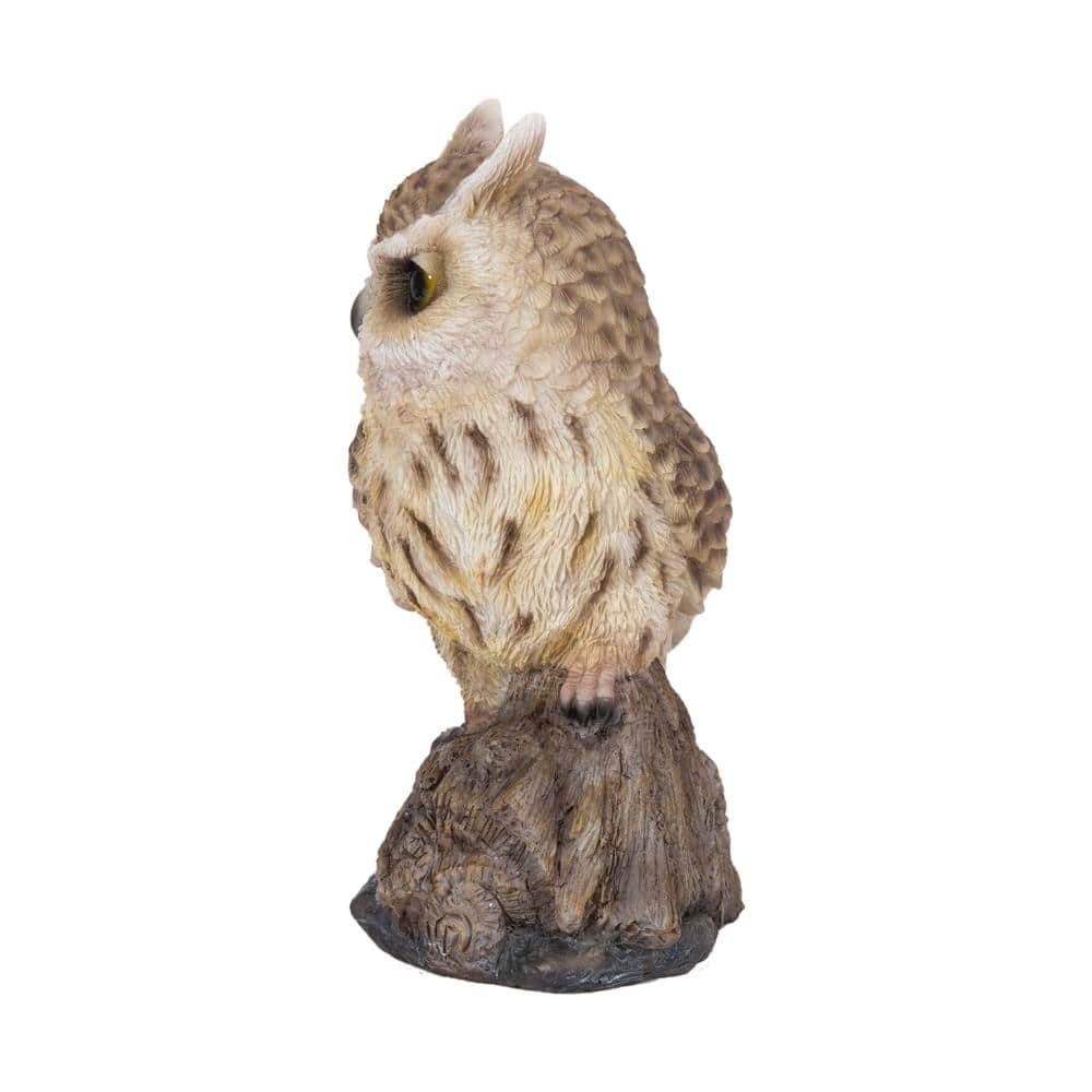 Motion Activated Singing Brown Polyresin Owlet Garden Statue