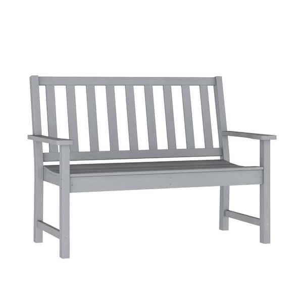 Carnegy Avenue Ellsworth Gray Plastic Patio Bench