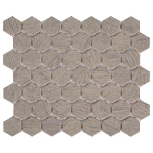 Glenwood Fog 10 in. x 12 in. x 6.35mm Glazed Ceramic Mosaic Tile