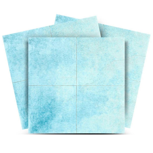 Light Blue D73 4 in. x 4 in. Vinyl Peel and Stick Tile (24 Tiles, 2.67 sq. ft. / Pack)