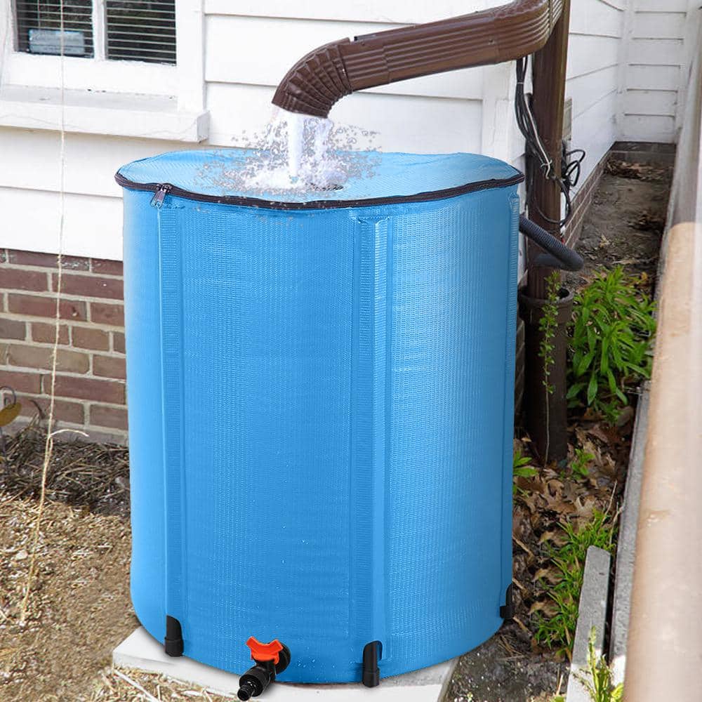 Large Blue 100 Gallon Collapsible PVC Rain Barrel