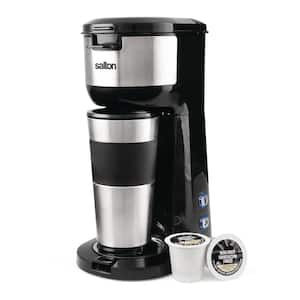 1.75-Cup 2-in-1 Black 1-Touch Single Serve Travel Coffee Maker with LED Buttons