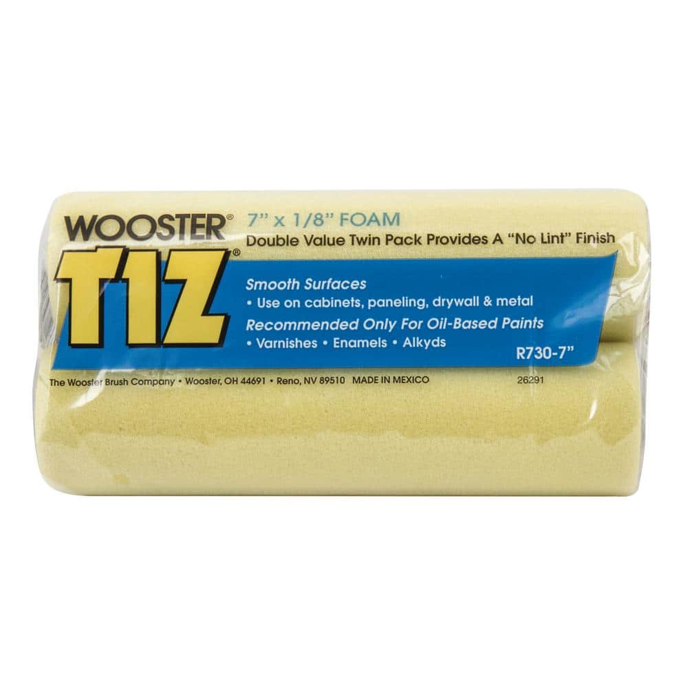 TIZ Twin Paks 7" 1/8 Nap Foam Roller No-lint