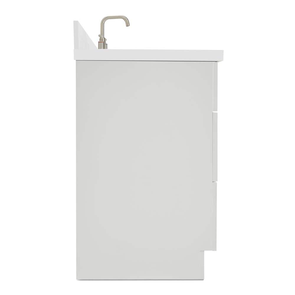 Hamlet 55" White Quartz Freestanding Single Sink Vanity