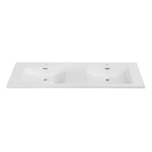 59.1 in. W x 18.5 in. D Solid Surface Resin Vanity Top in White