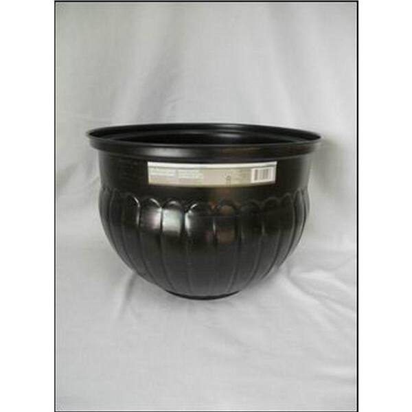 Unbranded 15 in. Bronze Ribbed Metal Bowl Planter