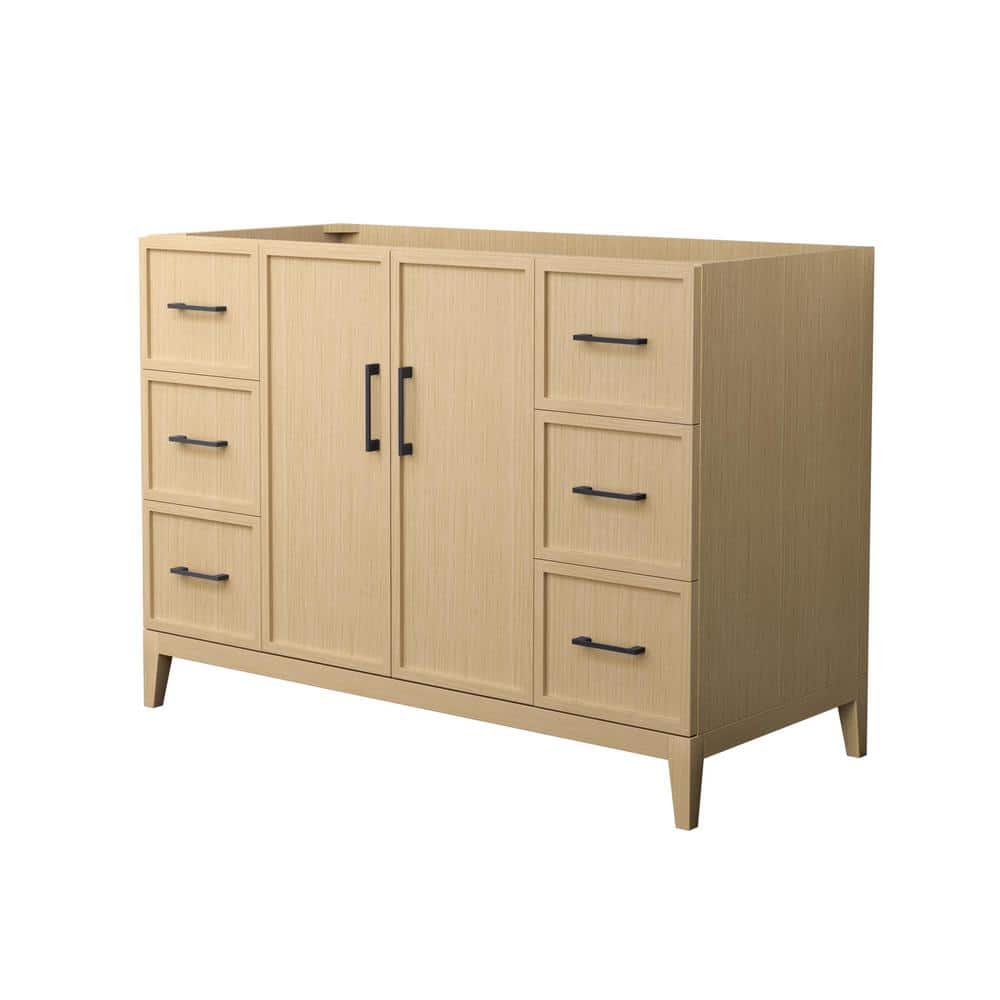 Elan 47 in. W x 21.5 in. D x 34.25 in. H Single Bath Vanity Cabinet without Top in White Oak with Matte Black Trim price history on PriceWatchPro
