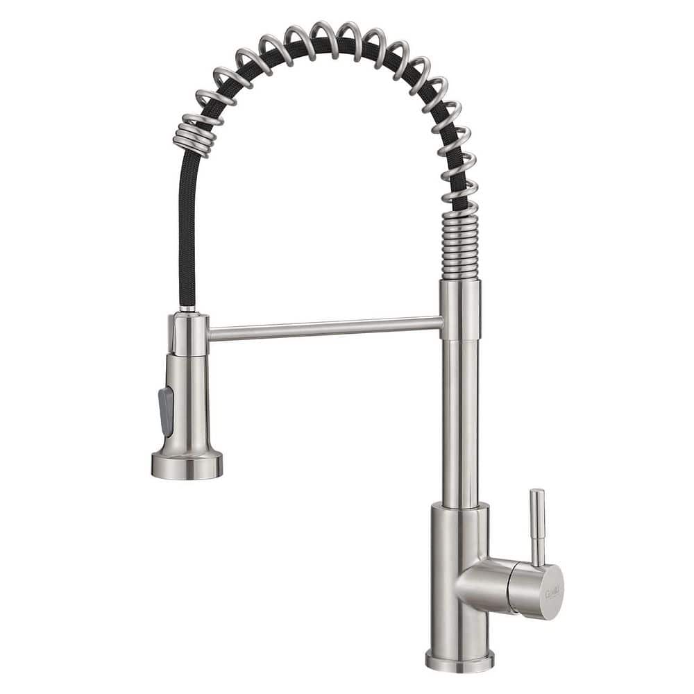 Stainless Steel Brushed Nickel 18.5 in. H Pull Down Sprayer Kitchen Faucet with 360-Degree Swivel Spout price history on PriceWatchPro