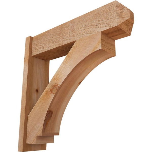 Ekena Millwork 8 in. x 32 in. x 32 in. Western Red Cedar Imperial Craftsman Rough Sawn Outlooker