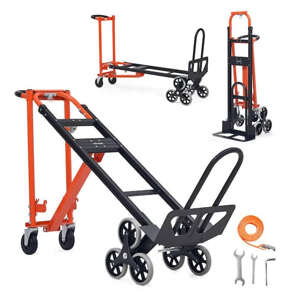 3 in 1 Industrial Convertible Stair Climbing Cart, 770 lbs. Max Load, Folding Hand Truck Dolly with Handle and Wheels
