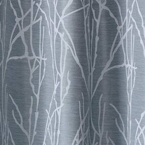 Finesse Steel Blue Nature Light Filtering Grommet Top Curtain, 54 in. W x 84 in. L (Set of 2)