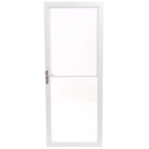 32 in. x 80 in. 2000 Series White Universal Self-Storing Aluminum Storm Door with Nickel Hardware