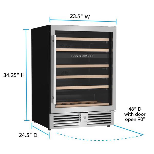 Avanti 49 Bottle Dual-Zone Wine Cooler, in Stainless Steel