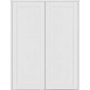 Shaker 60 in. x 95.25 in. 1 Panel Both Active Bianco Noble Wood Composite Double Prehung Interior Door