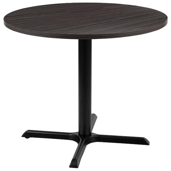 Carnegy Avenue Rustic Gray Chapman 36 in. Round Multipurpose Conference Table, Business Meeting Table for Office and Conference Rooms