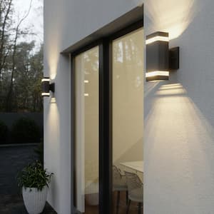 Luvia Black Outdoor  Integrated LED Wall Scone Fixture