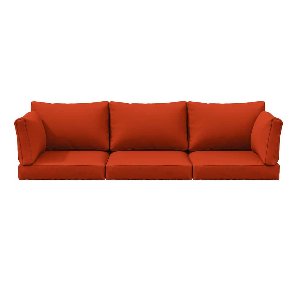 25.6 in. x 23.6 in. x 4 in. Outdoor Deep Seat Lounge Cushion Set (8-Piece) with Lumber Support Pillows Orange price history on PriceWatchPro