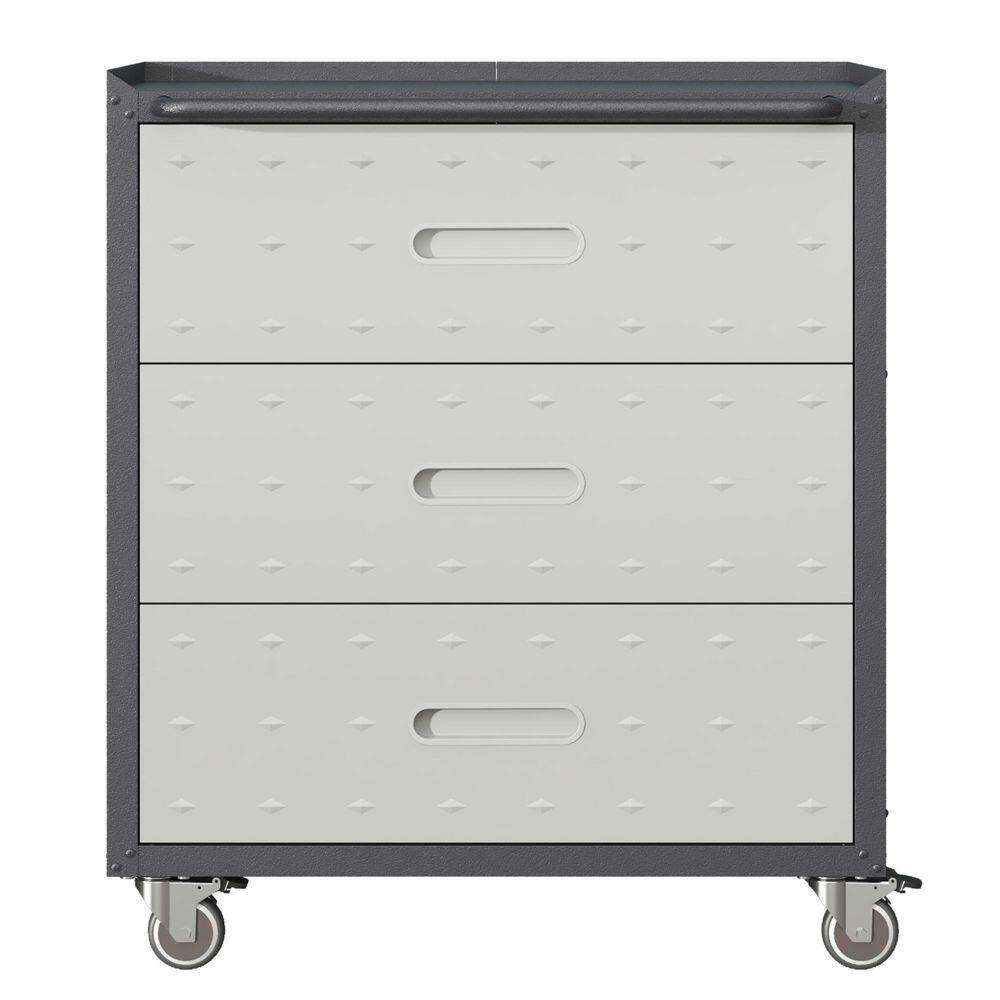 16.5 in. W 3 Drawer Steel Mobile File Tool Cabinet with Lock, Black Filing Cabinets, Tool Carts for Garage, Black/Gray price history on PriceWatchPro