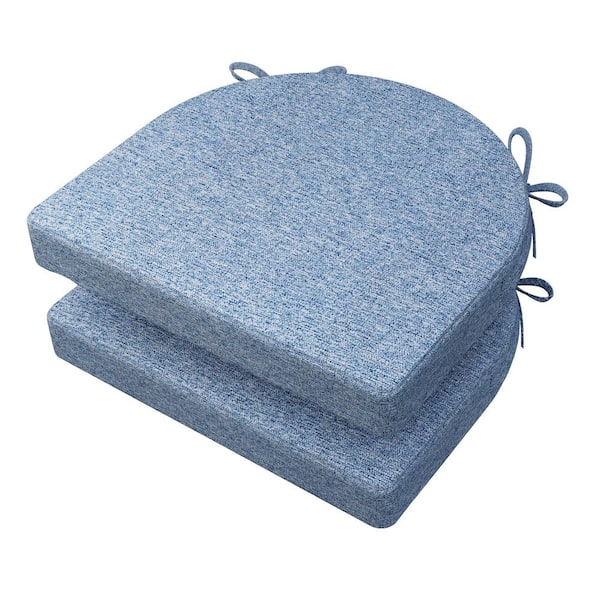 AAAAAcessories 17 in. X 16 in. Indoor U-shape Strappy Non-slip Chair Seat Cushion for Multi-scenario Setups in Light Blue (2Pack)