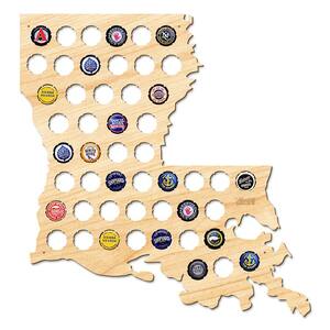 17 in. x 16 in. Large Louisiana Beer Cap Map