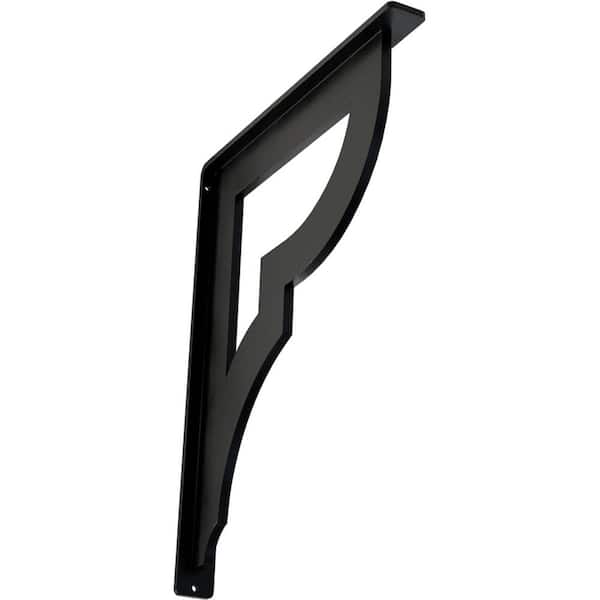 Ekena Millwork 1-1/2 in. x 15 in. x 12 in. Wrought Iron Single Center Brace Bradford Bracket