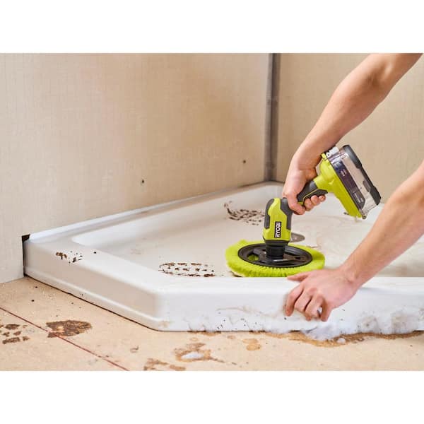 RYOBI ONE+ 18V Soap Dispensing Scrubber & Compact Power Scrubber Kit w/2Ah Battery, Charger & USB Lithium Compact Scrubber Kit