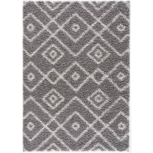 L'Baiet Myra Grey 5 ft. x 7 ft. Shag Area Rug