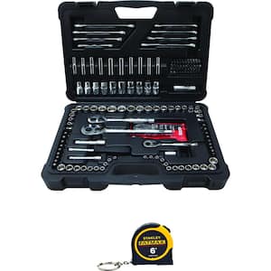Mechanics Tool Set (173-Piece) and FATMAX 6 ft. x 1/2 in. Keychain Pocket Tape Measure