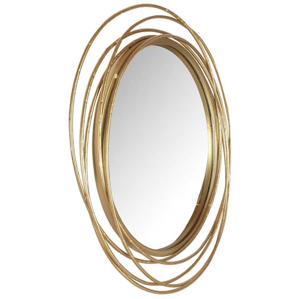 Mirrorize Canada 27 5 In Dia Framed Gold Round Wall Mirror Circle Rings Hanging Modern Metal Frame Accent Decor Imp8455 The Home Depot Mirrorize Canada 27 5 In Dia Framed, Round Wall Decor Canada