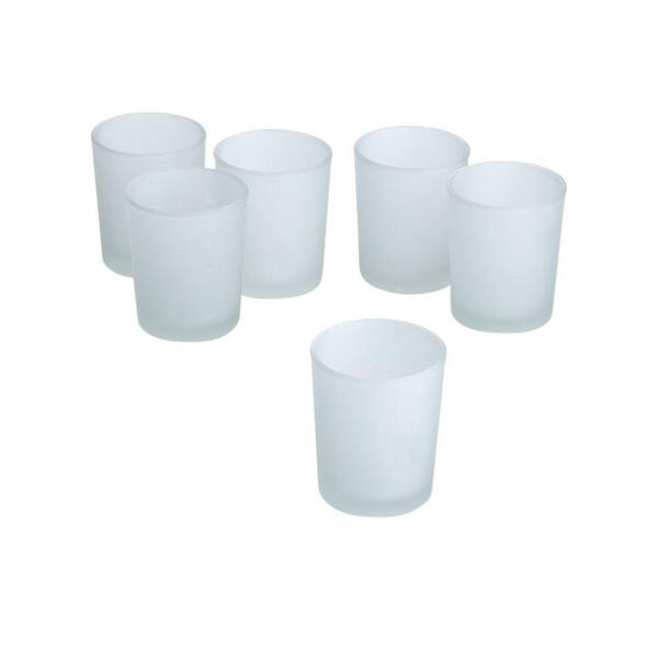 Light In The Dark White Frosted Glass Round Votive Candle Holders (Set of 36)