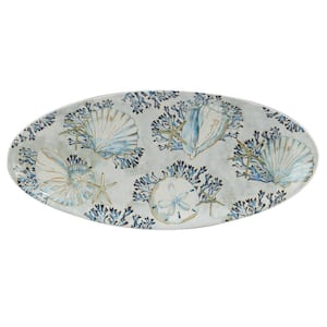 Playa Shells 19.25 in. Multicolored Earthenware Fish Platter