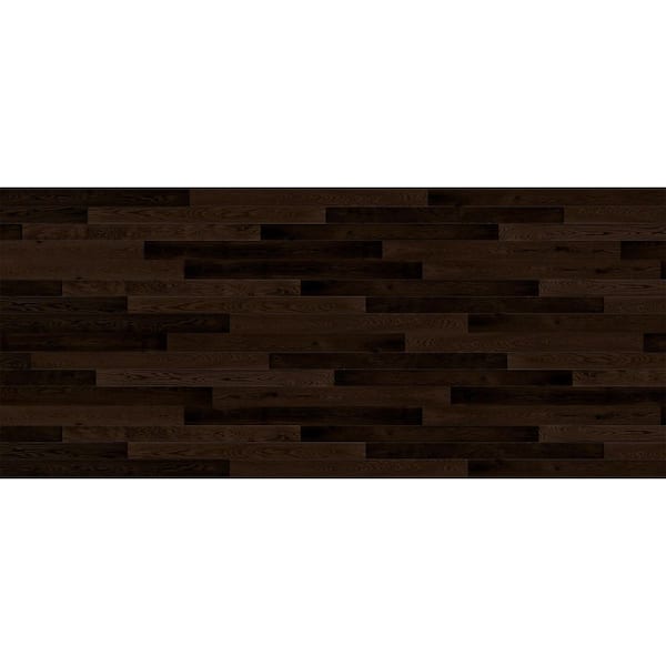 Modern Steel 16 ft x 7 ft 18.4 R-Value Insulated Wood Look Plank Espresso Garage Door without Windows