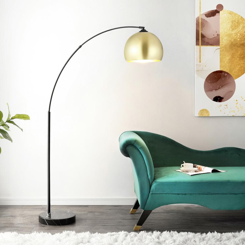 Cosmopolitan Charisma 70" Black and Gold Arc Floor Lamp