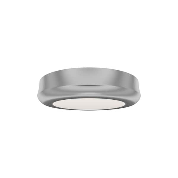 Parthenon 5 in. Brushed Nickel Flush Mount with Frosted Glass Shade Integrated LED Selectable 4CCT