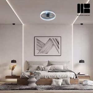 Dusen 20 in. LED Indoor Blue Ceiling Fan Light with Remote