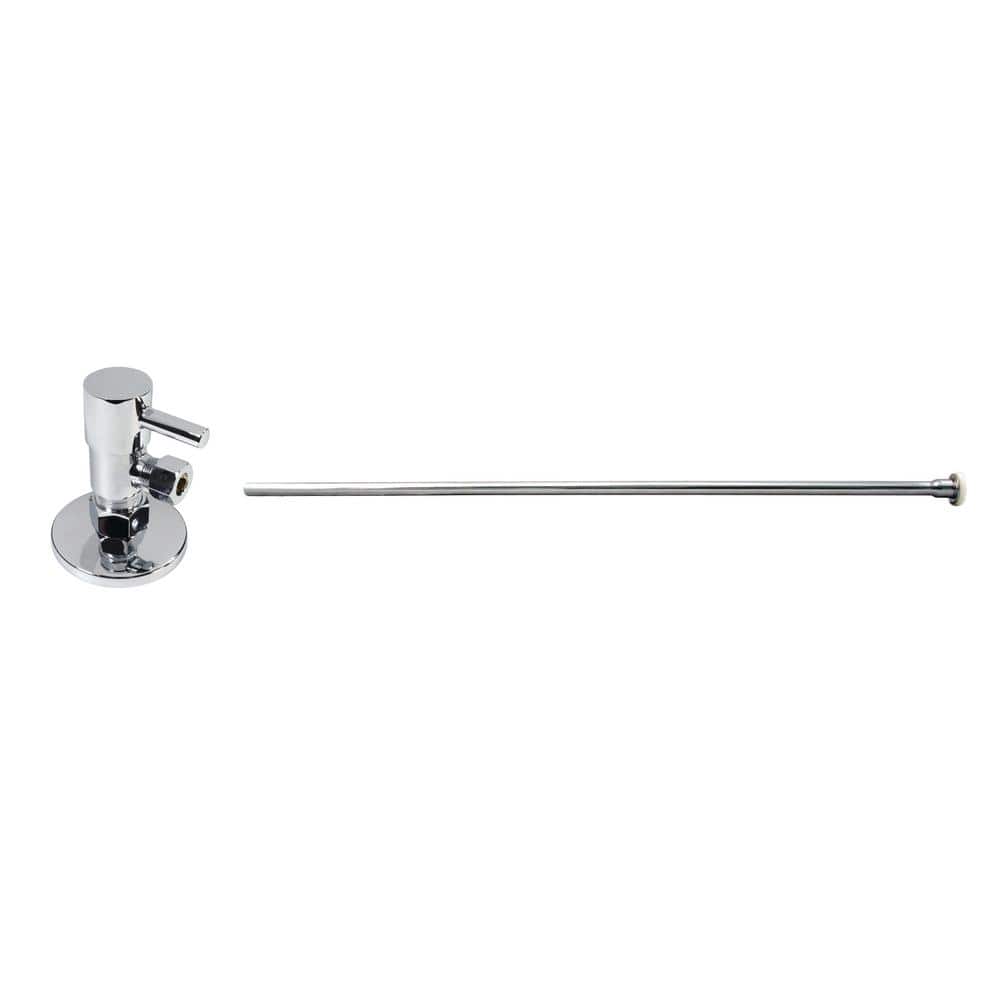 5/8 in. x 3/8 in. OD x 20 in. Flat Head Toilet Supply Line Kit with Round Handle 1/4-Turn Angle Stop, Polished Chrome price history on PriceWatchPro